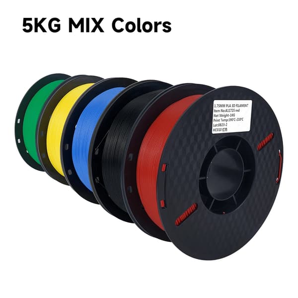 3D-skrivartråd, Blandade färger, PLA-material, 5KG Blandade Färger