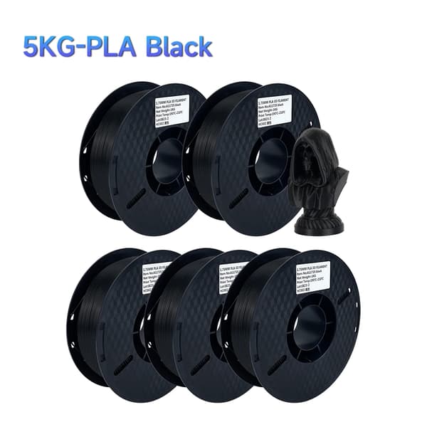 3D-skrivartråd, Blandade färger, PLA-material, 5KG svart