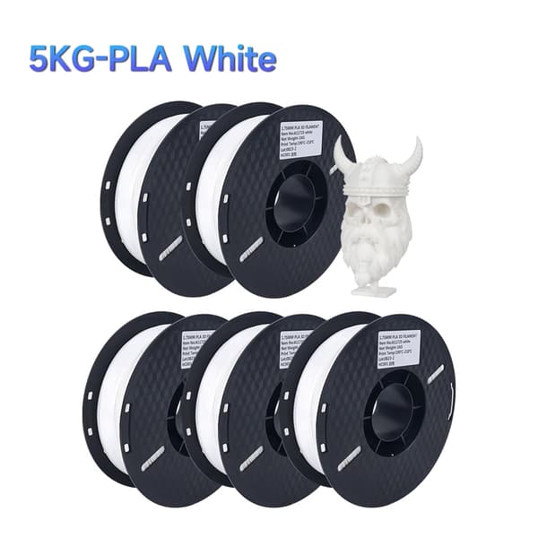 3D Printer Filament, Blandede Farver, PLA Materiale, 5KG hvid