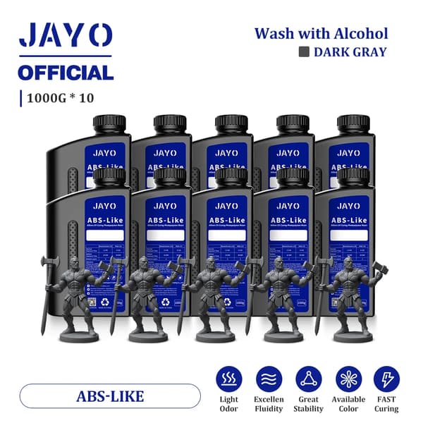 JAYO ABS-Lignende Harpiks, 1000G/flaske, Hurtig Hærdning,AL Mørkegrå 10