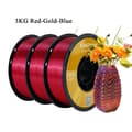 Miniatyrbild 2 av 2: Silk PLA Filament, Trefärgad, Bubbel-fri, 3kg Röd Guld Blå