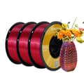 Miniatyrbild 1 av 2: Silk PLA Filament, Trefärgad, Bubbel-fri, 3kg Röd Guld Blå