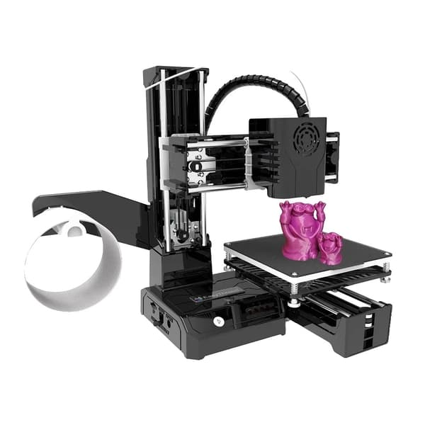 3D Mini Printer, 100 x 100 x 100 mm Udskrivningsstørrelse, Én-nøgle Udskrivning,K9-Sort