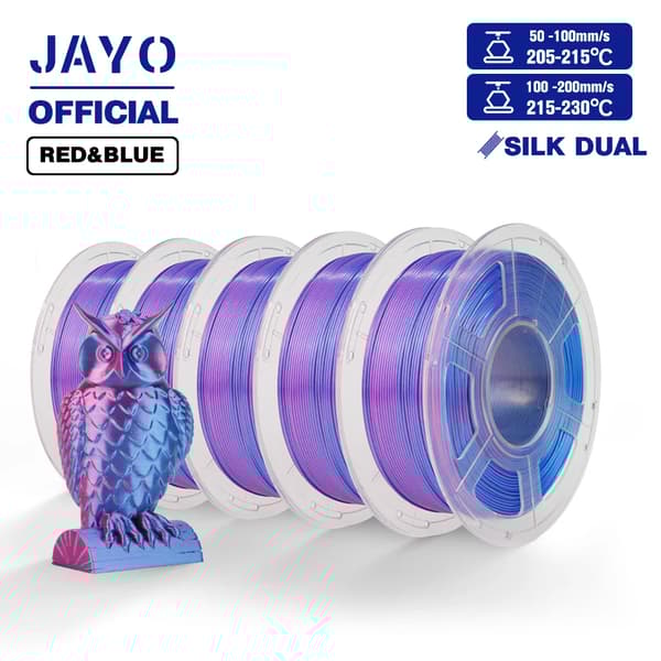 JAYO 3D Filament, Tredubbel Färg, Hög Lagerbindning,SILKE RD BL 5st