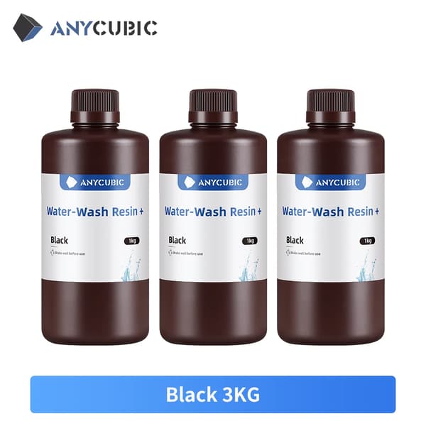 3D Printer Resin, Køb 3 KG Få 4 KG, UV Resin, Vand Sort 3 KG
