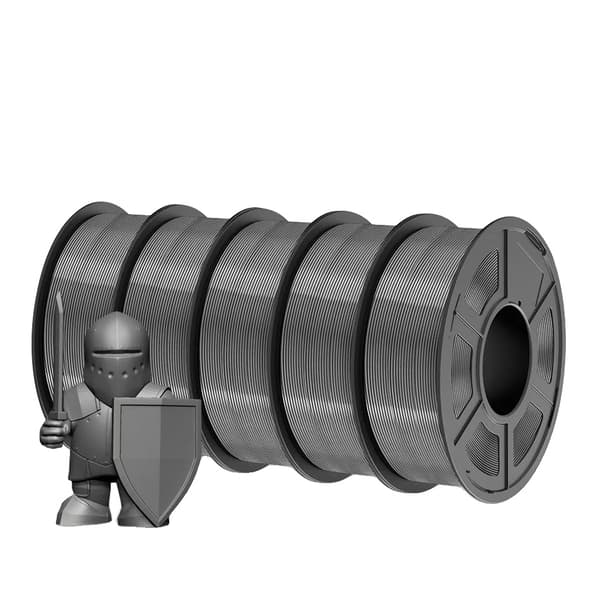 3D-printer PETG filament, 1,1 kg pr. rulle, 1,75 mm diameter,PETG Grå 5 Rulle