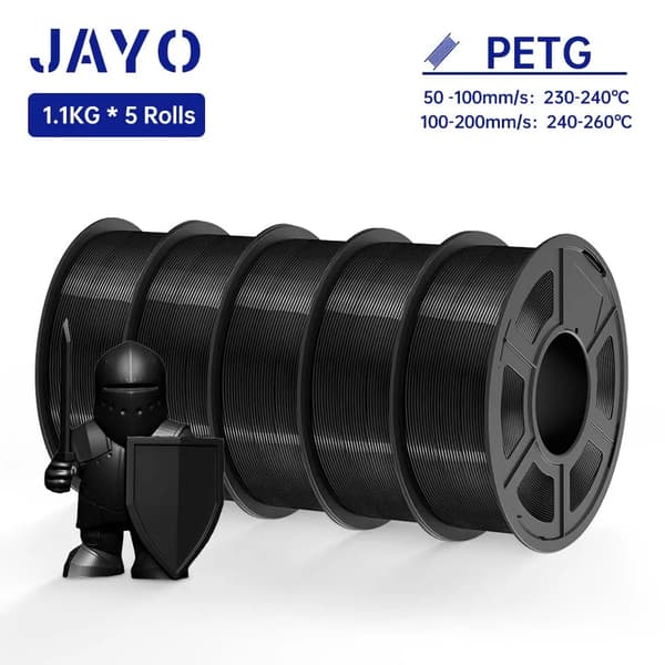3D-printer PETG filament, 1,1 kg pr. rulle, 1,75 mm diameter,PETG Sort 5 Rulle