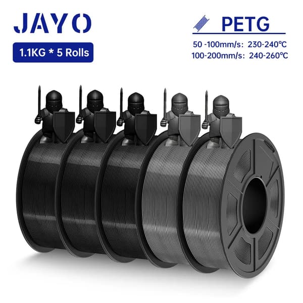 3D-skrivare PETG-filament, 1,1 kg per rulle, 1,75 mm diameter,3 Svart 2 Grå