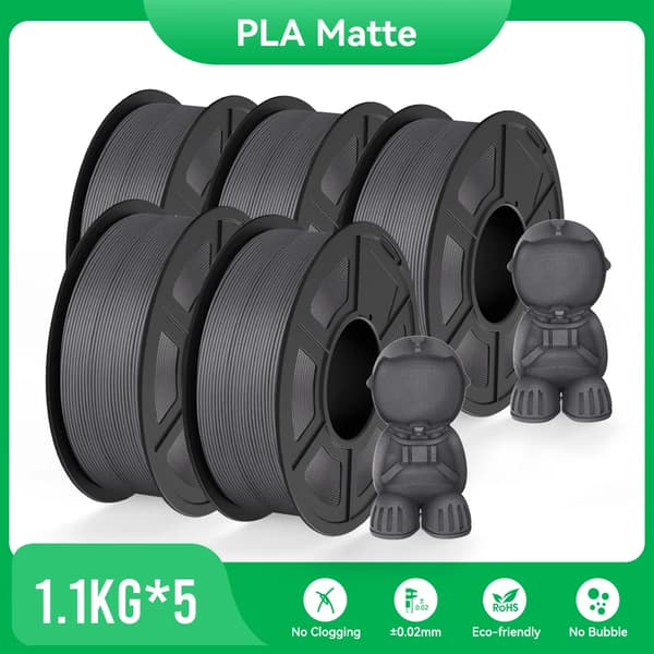 PLA Matte 3D-skrivarfilament, 1,1 kg vikt, jämn utskrift,5GY