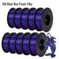 Miniatyrbillede 2 af 2: 3D-printer filament, Silk PLA, 10 kg vægt,Sort Blå Lilla