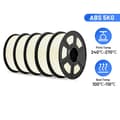 Miniatyrbild 2 av 2: ABS-filament 1,75 mm, optimal utskriftstemperatur 240-270 °C, inga bubblor och låg lukt,VIT 5st