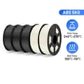 Miniatyrbild 2 av 2: ABS-filament 1,75 mm, optimal utskriftstemperatur 240-270 °C, inga bubblor och låg lukt,Vit2 Svart3