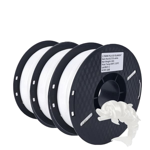 3D Print Filament, 1,75mm Diameter, Miljøvenligt Materiale, Høj Kvalitet,3KG PLA Hvid