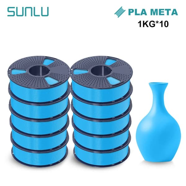 SUNLU PLA Meta 3D Filament, 1,75MM Diameter, 180-195°C Utskriftstemperatur,PLAMT-himelsblå