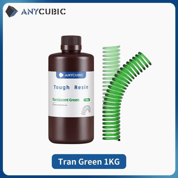 3D Printer Resin, Fleksibel og Høj Styrke, UV Resin Kompatibilitet, Grøn 1 KG