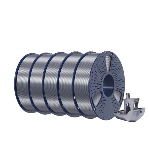 SUNLU Silk PLA Plus filament, 1,75 mm diameter, 30-60 mm/s print hastighed,5KG Silkegrå