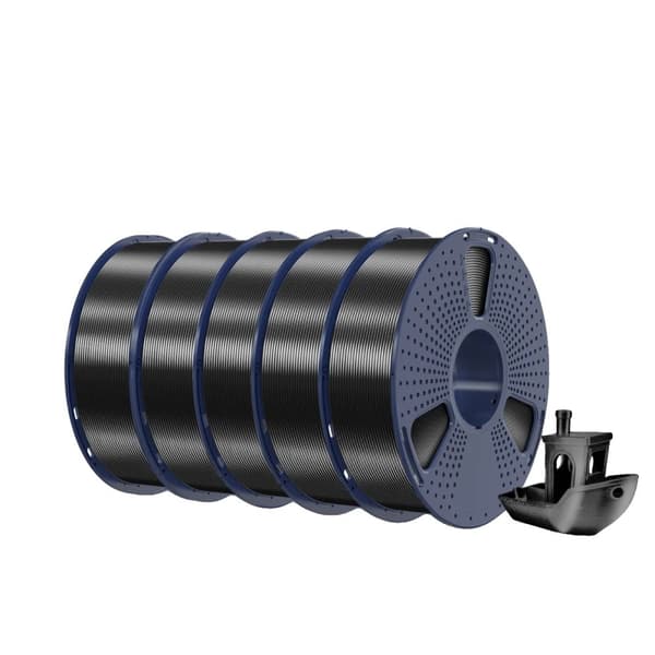 SUNLU Silk PLA Plus Filament, 1,75 mm Diameter, 30-60 mm/s Utskriftshastighet,5KG Siden Svart