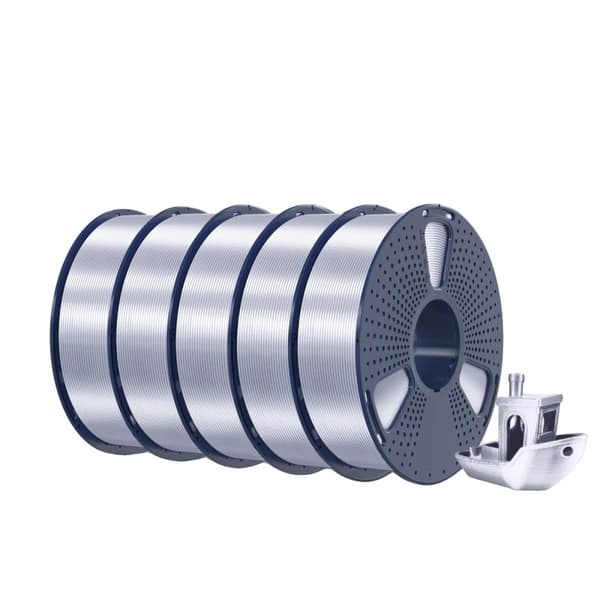 SUNLU Silk PLA Plus filament, 1,75 mm diameter, 30-60 mm/s print hastighed,5KG Silke Sølv