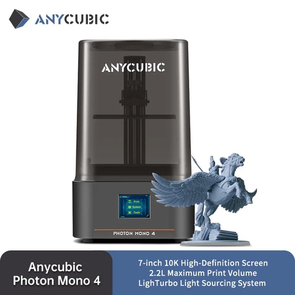 3D-printer, 7-tommer 10K LCD, 2,2L maksimal printvolumen,Photon Mono 4