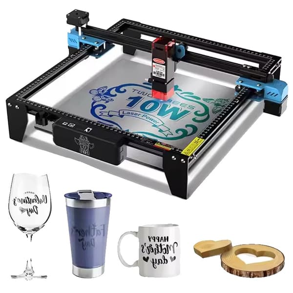 Lasergravyrmaskin, hög hastighet 30000 mm/min, gravyrområde 300 * 300 mm,TTS-10 Pro, EU