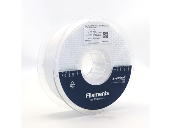 Gembird High Speed ABS Filament 1.75mm 1kg Weiß - 3DP-ABS1.75HY-01-W