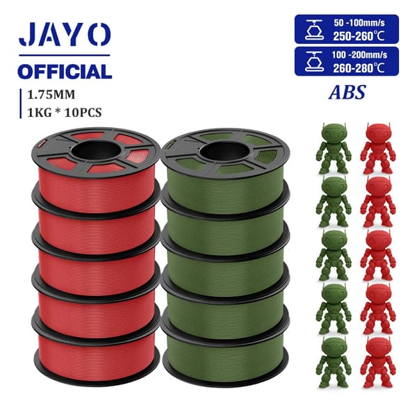ABS-filament, 1,75 mm, slagbeständigt, kompatibelt med 99 % av FDM 3D-skrivare,ABS 5RD 5OG