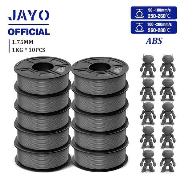 ABS Filament, 1,75 mm, Stødresistent, Kompatibel med 99% FDM 3D-printere,ABS Grå 10Ruller