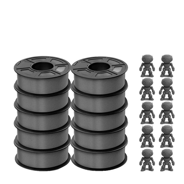 ABS Filament, 1,75 mm, Stødresistent, Kompatibel med 99% FDM 3D-printere,ABS Grå 10Ruller