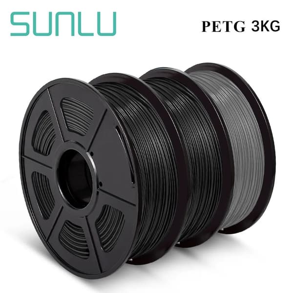 PETG-filament, 1,75 mm diameter, 3 rullar, 330 m längd,2SVART 1GRÅ