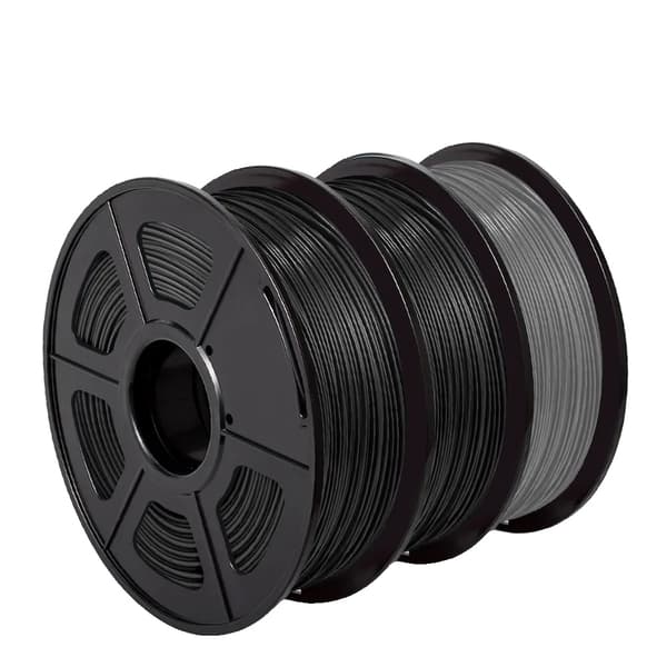 PETG-filament, 1,75 mm diameter, 3 rullar, 330 m längd,2SVART 1GRÅ