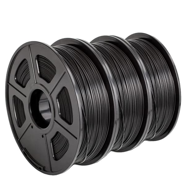 PETG-filament, 1,75 mm diameter, 3 rullar, 330 m längd,3SVART