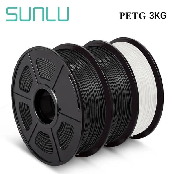 PETG-filament, 1,75 mm diameter, 3 rullar, 330 m längd,2SVART 1VIT