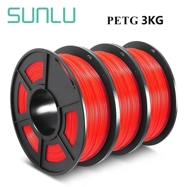 PETG Filament, 1,75 mm Diameter, 3 Ruller, 330 m Længde,3RØD