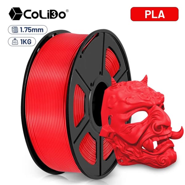 3D-printer filament, 1,75 mm diameter, PLA-material, forskellige farver,RØD