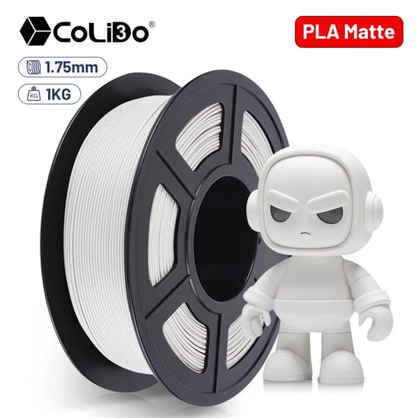 3D-printer filament, 1,75 mm diameter, PLA-material, forskellige farver,MATTE-HVID