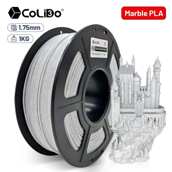 3D-printer filament, 1,75 mm diameter, PLA-material, forskellige farver,MARMOR