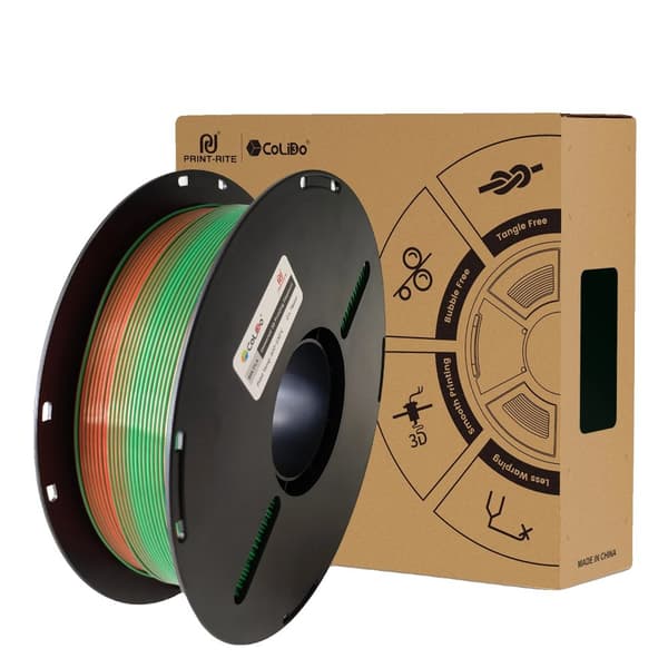 SILK PLA 3D Printfilament, 1,75 mm Diameter, 1 kg Nettovægt, Høj Styrke,Rød-Grøn