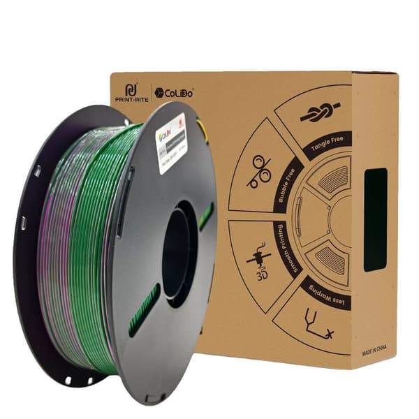SILK PLA 3D Utskriftsfilament, 1,75 mm Diameter, 1 kg Nettovikt, Hög Seghet,Guld-Grön-Fuchsia