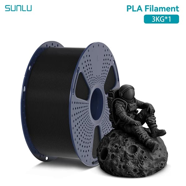 3D Filament, 1,75 mm Diameter, ±0,02 mm Dimensionel Nøjagtighed, 3 kg Spole,PLA Sort