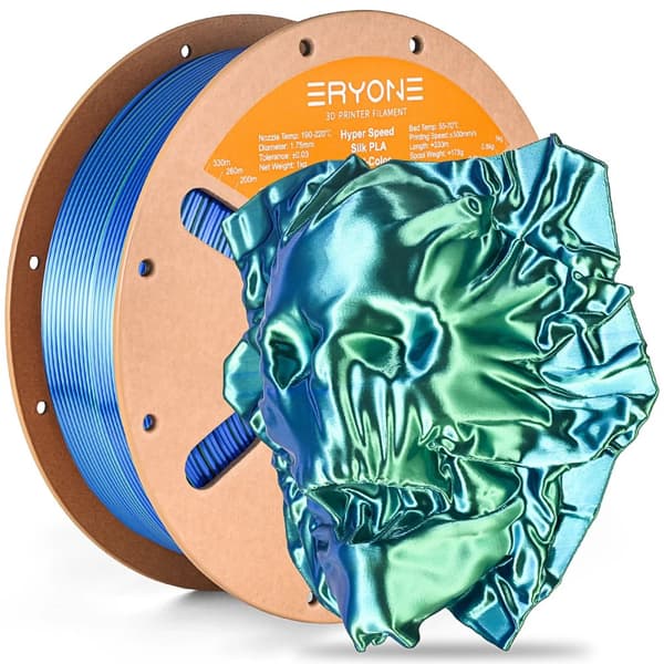 Silk PLA filament, dual farve, 1,75 mm diameter, høj udskrivningshastighed,Blå Grøn