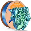 Miniatyrbillede 2 af 2: Silk PLA filament, dual farve, 1,75 mm diameter, høj udskrivningshastighed,Blå Grøn