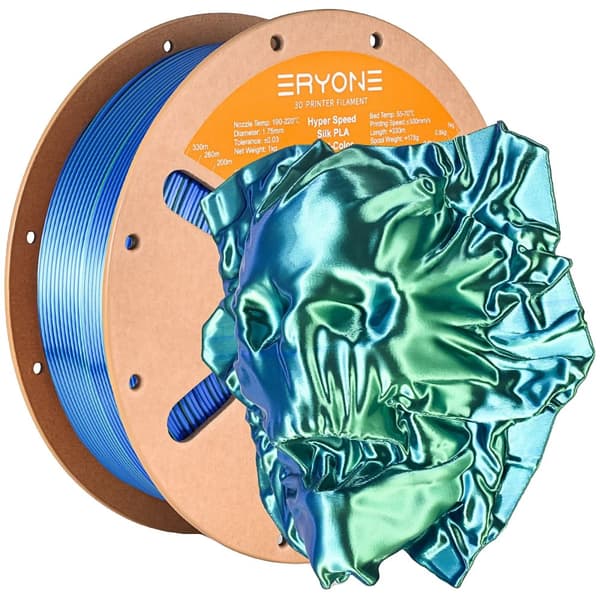 Silk PLA filament, dual farve, 1,75 mm diameter, høj udskrivningshastighed,Blå Grøn