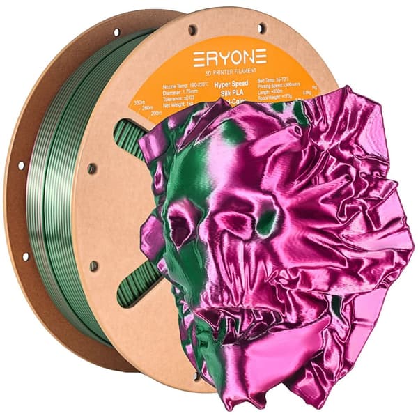 Silk PLA filament, dual farve, 1,75 mm diameter, høj udskrivningshastighed,Rød Grøn