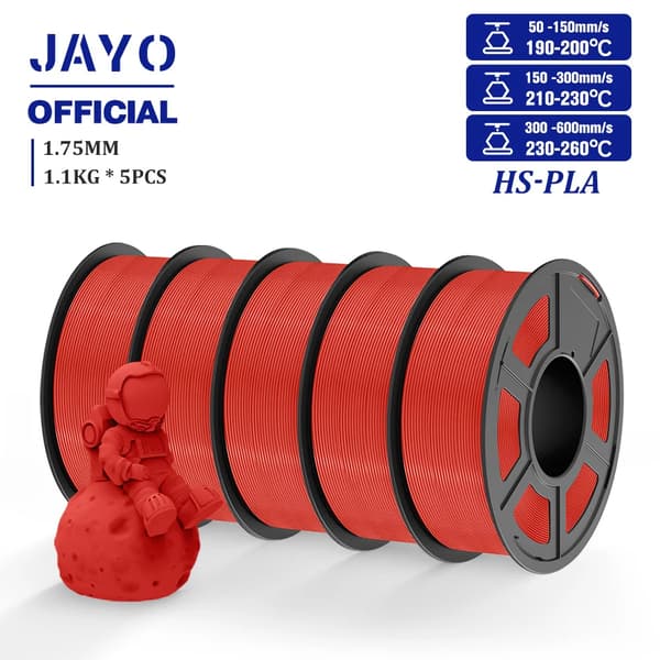 Højhastigheds PLA Filament, 1,1 kg, 1,75 mm Diameter, Pænt Vundet,HSPLA Rød 5pcs