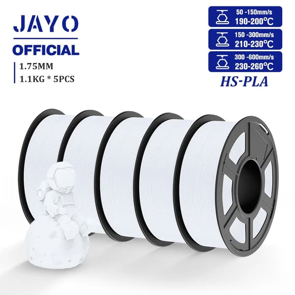 Højhastigheds PLA Filament, 1,1 kg, 1,75 mm Diameter, Pænt Vundet,HSPLA Hvid 5pcs