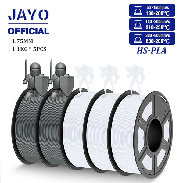 Hög hastighet PLA-filament, 1,1 kg, 1,75 mm diameter, snyggt upplindad,HS PLA 3WT 2GY