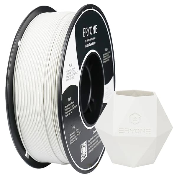 3D-printer filament, mat PLA, 1,75 mm diameter, 0,03 mm tolerance,hvid