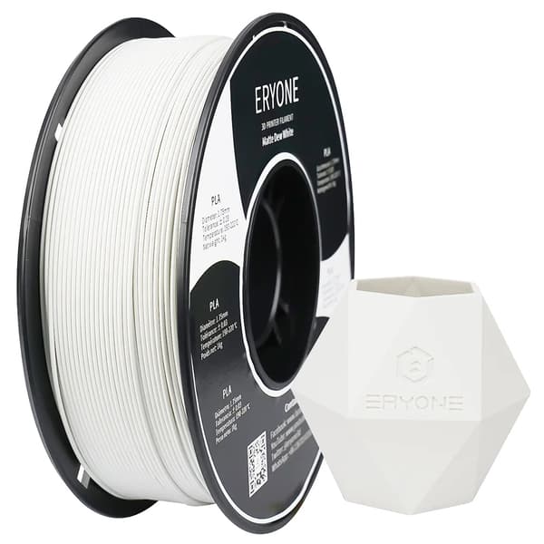 3D-printer filament, mat PLA, 1,75 mm diameter, 0,03 mm tolerance,hvid