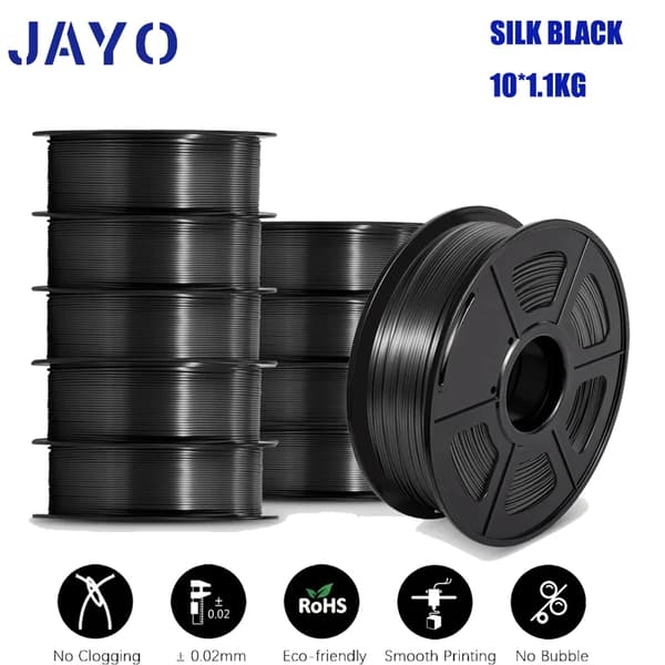 3D Printfilament, 1,75 mm diameter, 1,1 kg vægt, ingen bobler,SILKE-BK
