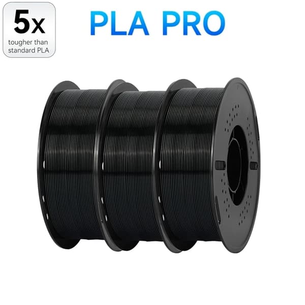 PLA Pro -filamentti, 1,75 mm halkaisija, 3 kg paino, eri värejä,Musta 3kg